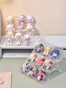 1pc 3-Tier Transparent Acrylic Storage Rack, Multi-Function Kitchen Tea Bag & Spice Organizer, Detachable Makeup & Miscellaneous Display Shelf, Wall-Mounted Or Countertop Bathroom Vanity Cabinet - Transparent - View 7