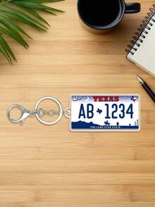 Customized Personalized USA State License Plate Replica Keyring Keychain,Customize Text,72 Styles,Personalized Acrylic Keychain USA State License Plate Replica Keyring Custom Car Accessory 50 States - Multicolor - View 50