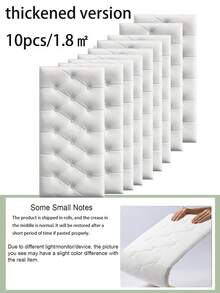 5片仿皮压纹泡沫墙板，柔软压纹自粘泡沫墙贴，可重复使用且可裁剪，是卧室装饰、隔音、床头板的理想之选，防水、防潮、防尘、防撞，防水壁纸，生日/毕业礼物，家居装饰，墙面装饰，浴室装饰，房间装饰，客厅装饰，房屋装饰，客厅墙贴，墙贴，返校用品