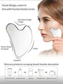 1pc Stainless Steel Heart-Shaped Gua Sha Tool For Facial Massage, Portable Muscle Relaxation Massage Board, Stainless Steel Gua Sha Facial Tools - Face Massage Tools - Smooth Sturdy Metal Guasha Tool For Face Body Reduce Puffiness - Massage Scraper Heart Shape Item(Silver) Stainless Steel Gua Sha Facial Tools Guasha For Face Metal Gua Sha Tighten Skin Massage Guasha Beauty Tool For Body Eyes Neck Massager - Multicolor - View 3