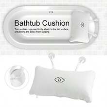 FTVOGUE Almohada de Baño Antideslizante Cojín de SPA para Bañera con Ventosas Soporte para el Cuello y la Cabeza - Blanco - Ver 3