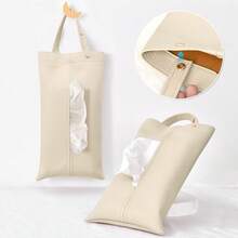 Hanging Car Tissue Box, Cute Minimalist Car Tissue Holder, Car Tissue Dispenser, Tissue Paper Storage Bag, Tissue Paper Rack, Rolled Paper Bag, Outdoor Tissue Box, Multi-Functional Paper Rack, Fashionable Convenient Storage - Multicolor - View 2
