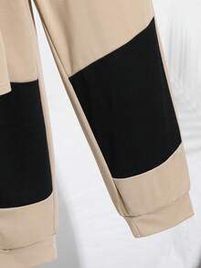 男童卡通印花圆领短袖T恤和裤子套装 - 杏色 - 查看 6