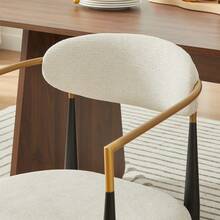 Dining Chairs - Beige + Beige+Black+Grey + Gold + Fabric - View 10