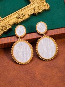 1 Pair Exclusive Geometric Disc Earrings, Romantic French Palace Style - Disc Earrings - View 5