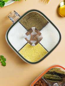 1pc Fashionable Multi-Function Kitchen Seasoning Box, Transparent Spice Jar Condiment Container Set - Clear - View 2