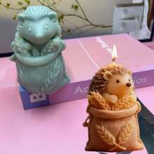 1 buc mucegai de lumânare din silicon în formă de arici, lumânare parfumată cu arici DIY, piatră difuzoare din ipsos, mucegai din silicon pentru decor acasă - alb - Vizualizare 5