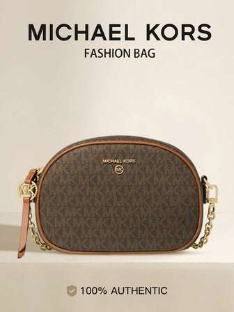 Michael Kors Bolso bandolera pequeño con logotipo  Jet Set, bolso de cámara multifuncional para mujer, bolso de hombro casual con cremallera y correa ajustable y desmontable, elegante bolso bandolera adecuado para ir al trabajo, citas, regalo de Navidad y otras ocasiones