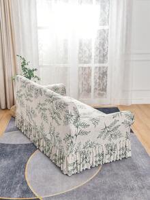 1pc Vintage Floral Pet Proof Sofa Cover, Breathable All-Season Universal Stretch Printed Dust-Proof Sofa Slipcover (Pillow Cover Not Included)