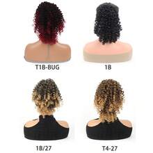 14英寸女士卷发马尾接发 - 蓬松合成非洲卷发抽绳马尾，带两个夹子，卷发，适合各种时尚发型，马尾接发 - 彩色 - 查看 4