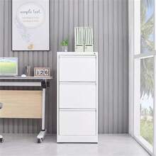 Techigher 3 Drawer File Cabinet, Vertical File Cabinet With Lock, Metal Filing Cabinets Storage Cabinet For A4/Letter/Legal Size Files - White, 3 Draws - View 3