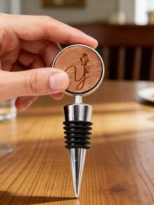 1pc Personalized Custom Wine Bottle Stopper, Customized Initials, Monogram Flowers And Name Wine Stopper - Laser Engraving Customization, Silver-Plated Silicone Reusable Wine Preserver, Leak-Proof And Helps Keep The Wine Fresh, Suitable As A Gift, Bar, Festival, Party, Wedding And Camping Use, Suitable For Standard Bottle Mouth. - Multi-color (Ramadan Style) - View 5