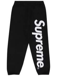 Supreme Satin Applique Hooded Sweatshirt FW24 | Authentic Designer Premium Heavyweight Crossgrain Fleece Hoodie | Essential Streetwear Collector's Luxury Layering Outerwear Pants Set Black - Quần nỉ đen - Xem 6