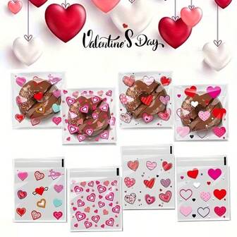 100/200/300 piezas Bolsas de galletas con estampado de copos de nieve transparentes, bolsas de plástico autoadhesivas, bolsas de caramelos con borlas hechas a mano, bolsas para aperitivos, bolsas de empaque para almacenamiento de artículos pequeños, bolsas de empaque para galletas, pan y regalos, bolsas de decoración para fiestas y bodas