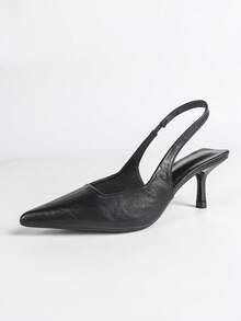 女士尖头高跟凉鞋，秋季新款，百搭精致，细高跟，绑带设计，性感优雅 - 黑色 - 查看 7