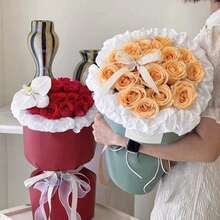 10pcs Bouquet Holder Fixers, Round Bouquet Lining Cardboard, Florist Supplies - White - View 3