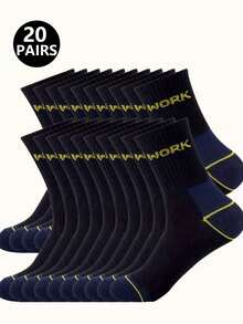 5/10/20 Pairs Men's Letter Socks, Work Letter Socks, Fitness Sports Socks, Running Socks, Walking, Daily Outfit, Casual Home Socks - Multicolor - View 37