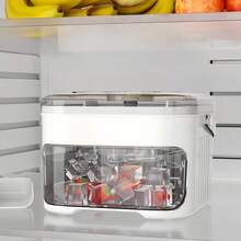 LAISONWARE 1 pieza Molde de cubitos de hielo de doble capa grueso con cucharón, apto para refrigerador y congelador | Molde de hielo de cocina duradero, apto para mini refrigerador/enfriador - Multicolor - Ver 8