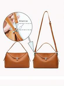 Damen Handtasche, kann als Handtasche oder Umhängetasche getragen werden, kissenförmige Tasche, T-Verschluss Umhängetasche, Hunderte von Stilen für Damen Pendlertaschen, Damen Schultertasche, einfarbige Klapptasche, geeignet für Frauen, Büromitarbeiter, Mütter mittleren Alters, Büropersonal, Arbeitsweg, Outdoor-Nutzung - Verschiedenfarbig - Übersicht 9