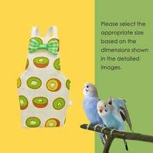 1pc Bird Diaper Parrot Washable Diapers, Parrot Flight Suit, Reusable Nappies For Parakeet Cockatiel Mini Macaw Budgie Canary,Fruit Print Pattern Waterproof Inner Layer Washable Cute Urine Wet Suit