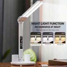 Dual-Head LED Desk Lamp With Display Screen, Adjustable Brightness, Touch Operation, Pen Holder, Modern Minimalist Design, Lightweight And Foldable Design, USB Powered, Suitable For Bedroom, Dormitory, Office Lighting, Etc. - ánh sáng trắng - Xem 3