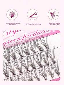 60pcs Individual Eyelash Clusters, DIY Eyelash Extension, 8-15mm Lash Clusters, Thick & Long Style, Ultra-Fine Lash Strips, Reusable - Pink - View 6