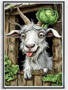 1 pieza Kit de pintura de diamantes con tema animal, pintura artística divertida, colores vibrantes y detalles intrincados, perforación completa con herramientas, decoración del hogar para sala de estar/dormitorio, regalo para fiestas - Multicolor - Ver 2