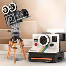 Vintage Camera Shaped Building Block Set, Creative Micro Bead Camera DIY Assembly Model, Suitable For Adults And Teenagers, High Difficulty Building Blocks, Helpful For Concentration, Brain Exercise And Stress Relief, Elegant Decor For Desk, Studio Or Living Space, Ideal Gift For Photography Enthusiasts - Multicolor - View 2