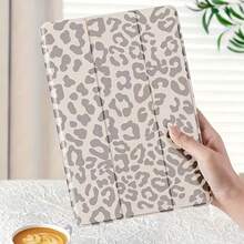 Retro Grey Leopard  Tablet Case For Galaxy Tab S10/S7 +/S8 +/S9 +/S9FE +/S10 +, Tab S6 Lite/Tab A7/A8/A9 + - White - View 6