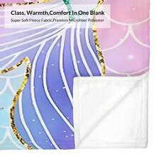 Be a mermaid and make waves Meerjungfrau Decke Weihnachten Cartoon Kuscheldecke Warm Weich Geschenk für Kinder Erwachsene Bestseller Gemütliche Sofadecke Super Soft Flauschig Perfekt für Winter Geschenkidee - Verschiedenfarbig - Übersicht 8
