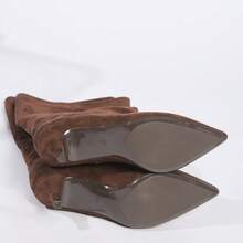 Women Knee-High Kitten Heel Boots, Fashionable & Versatile For Autumn/Winter Holidays - 174-bROWN - View 5