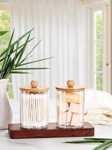 Transparent Acrylic Cleaning Swab Storage Box, Suitable For Vanity, Bathroom, Desk Organization Bathroom Accessories - Multicolor - View 6