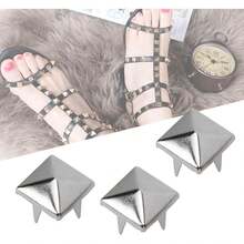 PCS Tachuelas piramidales de metal, Remache Cuadrado de con 4 Puntas para Ropa, Bolso, Cuero, Zapatos, Proyectos de Manualidades de bricolaje. Riverios, Pernos, Metal. (ORO) (PLATA) - Aire - Ver 11