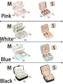 1pc Large Capacity Jewelry Box, Can Store Necklaces, Earrings, Rings And Other Accessories, White Minimalist Compartment Design, Anti-Dust And Anti-Oxidation, Compact And Portable Jewelry Organizer Box, Suitable For Storing Earrings, Necklaces, Rings, Lipsticks, Watches, Ideal Gift For Women, Girlfriends, Friends, Christmas, Halloween, New Year,Room Decor - Multicolor - View 3