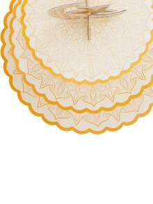 三层开斋节主题纸杯蛋糕架，简约可折叠设计，适合摆放纸杯蛋糕、甜点、节日美食拼盘 - 彩色 - 查看 4