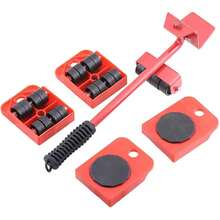 四合一重型家具搬运器，带360°旋转脚轮 - 可调节高度升降杆，沙发/床/冰箱搬运套装，不刮伤地板，家具起吊搬运工具套装，含升降杆和4个轮子，重型家具滚轮，电器滚轮，重型搬运小车滚轮工具，家具升降器 - 彩色 - 查看 13