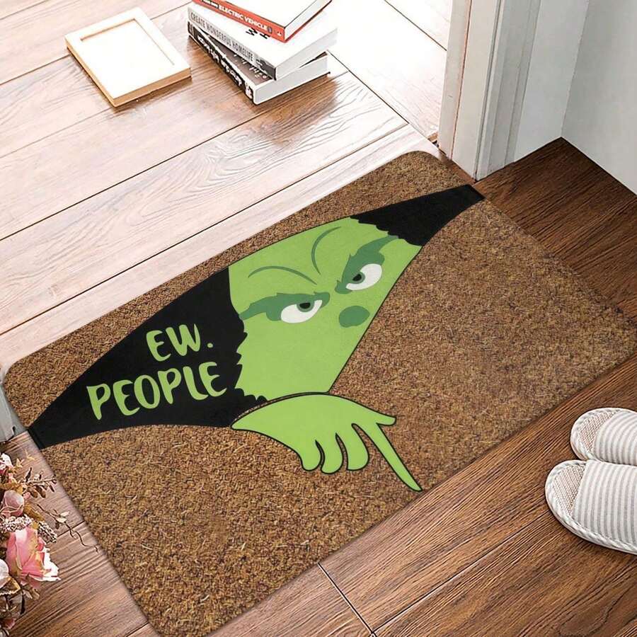 The Grinchs Squad Doormat, Winter Xmas Doormat,Merry Grinchmas Christmas Doormat, Funny Welcome Mat, Grinchs Decoration, Christmas Mat, Holiday Gift - 綠色 - 查看 1