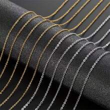 10/20pcs 304 Stainless Steel Necklace Chain With Lobster Clasp, Stainless Steel Color, Suitable For DIY Necklace Jewelry Making - Multicolor - View 2