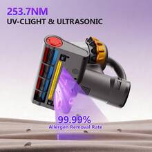 E.LUO Mattress Vacuum Cleaner, Bed Vacuum Cleaner, 16Kpa Bed Vacuum Cleaner With UVC, Hot Air And High Heat, Strong Suction, Double Cup Handheld Sofa Vacuum Cleaner, Suitable For Pillows, Cribs, Sofas And Pet Hair. - US A Type Plug(110-127V) - View 7