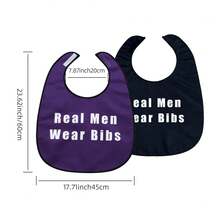 2 pièces Bavoirs pour adultes, essentiels pour les repas, faciles à porter et à réutiliser, décorés de lettres anglaises, conviennent aux restaurants, aux rassemblements et à un usage domestique, un cadeau amusant et chaleureux, parfait pour le mari, la femme, les grands-parents, la mère et le père