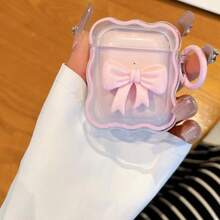 Estuche para auriculares con lazo 3D rosa y clip de mariposa compatible con Apple 1/2 Generaciones, Pro, 3ra Generación, Pro 2, 4ta Generación y Pro 3. - Rosa - Ver 8