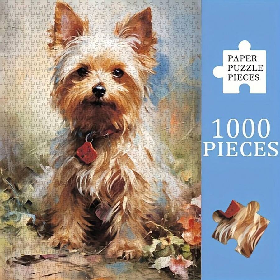 1000 Pieces Yorkshire Terrier Puzzle-Large Size 27.5 X19. (70 X50cm), Challenging, Using Iconic Yorkshire Terrier Puppy And Adult Dogs' Coloring Style Art, Adult Puzzle Brain Teaser, Numbered Puzzle Pieces-Adult Puzzle - Nhiều màu - Xem 1