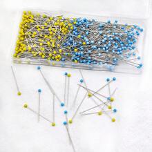 500 Pieces Of 4x45mm Blue And Yellow Double-Coloured Glass Pins, Extended Length And Thickened For High-Temperature Resistance, Suitable For Wedding Bouquet Decoration And DIY Positioning.