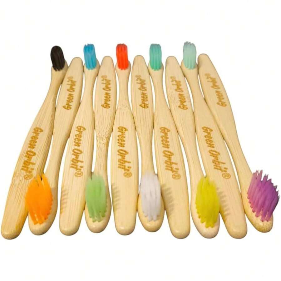 Set de Cepillos Dentales de bambú para Niños, 10 Piezas, Multicolor, veganos, ecológicos, larga duración - 1 - Ver 1