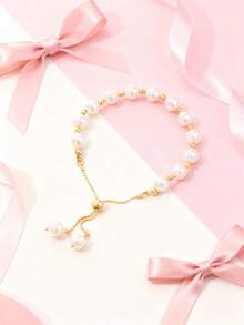 女士珍珠手链，百搭高端精致ins风温柔小众奢华女孩手链/腕链 - 均碼 - 查看 1