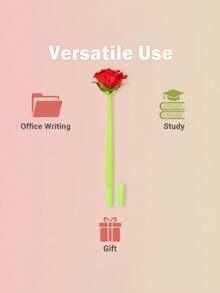 1/3支装创意花朵凝胶笔，柔软硅胶摇晃笔杆，情人节礼物笔，创意书写文具礼品笔