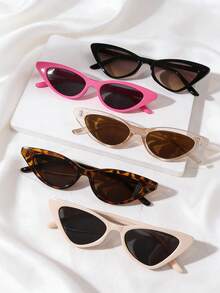 5 Pieces Of Fashionable And Personalized Cat-Eye Versatile Combination Set Glasses - Multicolor - View 4