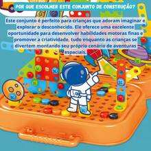 Montessori Educational Building Block Set, 283 Pieces - Blue - View 9