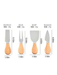 1 Set Wooden Style Multi-Purpose Cheese Knife Set Wooden Handle Butter Spatula Kit Suitable For Cheese/Butter/Jam/Cake And Other Ingredients With Storage Case Convenient & Practical For Wedding Gift/Valentine's Day Present/Mother's Day Kitchenware Gift/New Year Kitchen Upgrade Household Kitchen Gadget Set - Multicolor - View 8