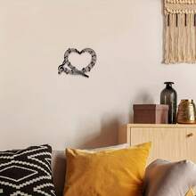 1件圣诞房间装饰音符心形墙饰，铁艺高音谱号壁挂，优雅农舍金属装饰，适用于卧室、客厅、厨房、门廊、办公室，创意礼物，适合圣诞节、情人节、感恩节、复活节、乔迁之喜 - 黑色 - 查看 2